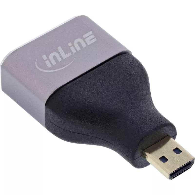 InLine 17991B HDMI A to Micro HDMI D savienotāju adapteris, melns/pelēks
