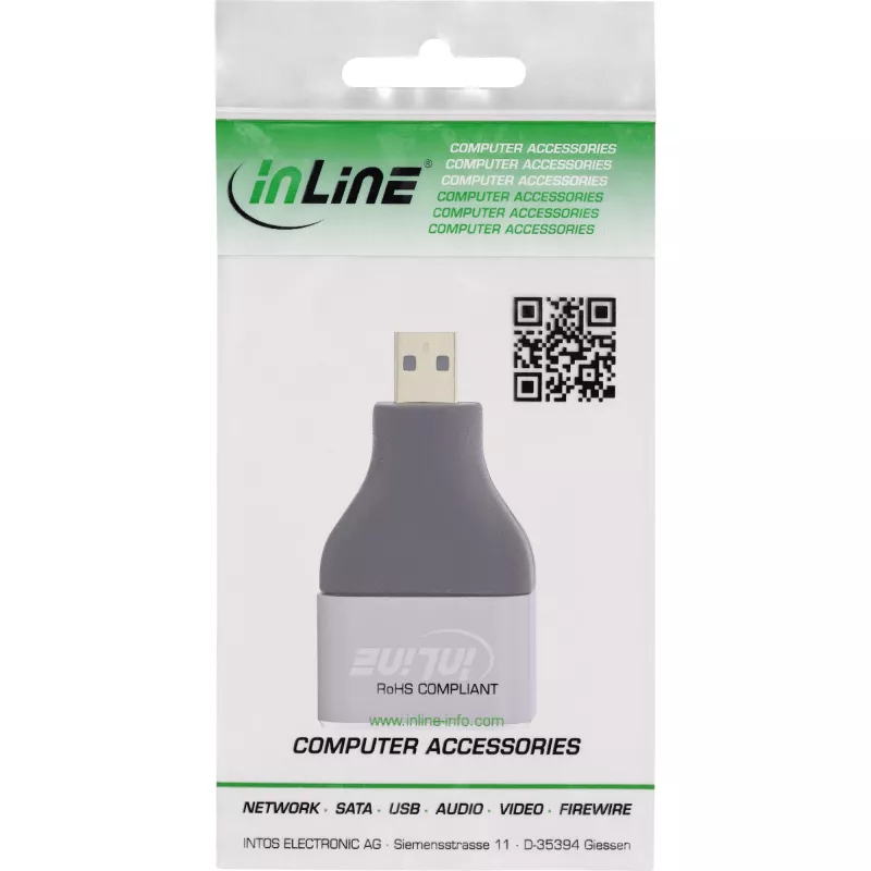 InLine 17991B HDMI A to Micro HDMI D savienotāju adapteris, melns/pelēks
