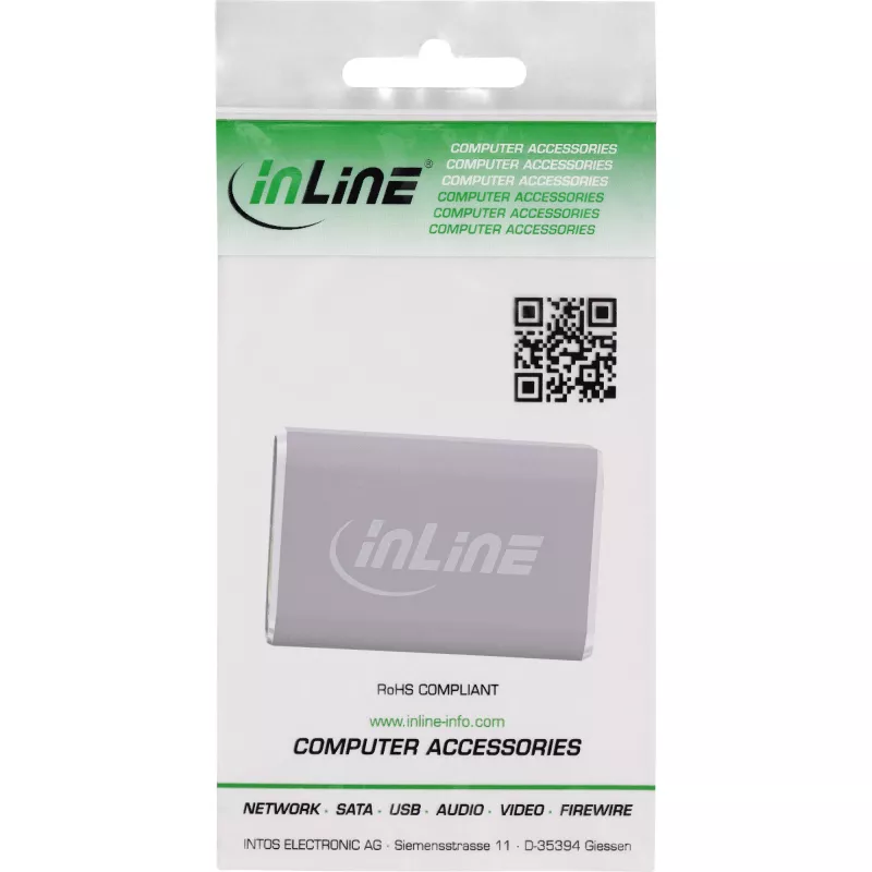 HDMI dzimuma mainītāja adapteris InLine 17991A pelēks zeltīts