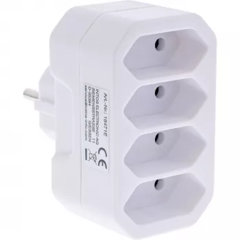 Strāvas kontaktdakšas adapteris Type F Type C InLine 16471E balts
