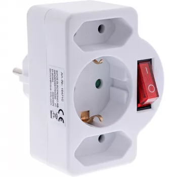 Power Plug Adapter Type F InLine 16471C 2x Type C + Type F balta