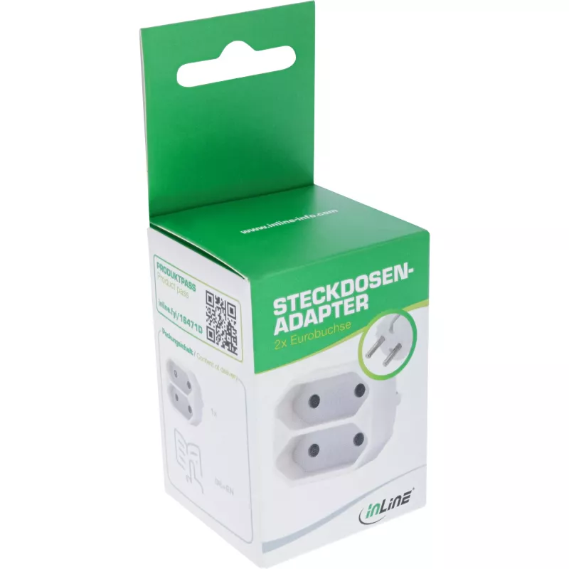 Power Plug Adapter Type F Type C Europlug balta InLine 16471D