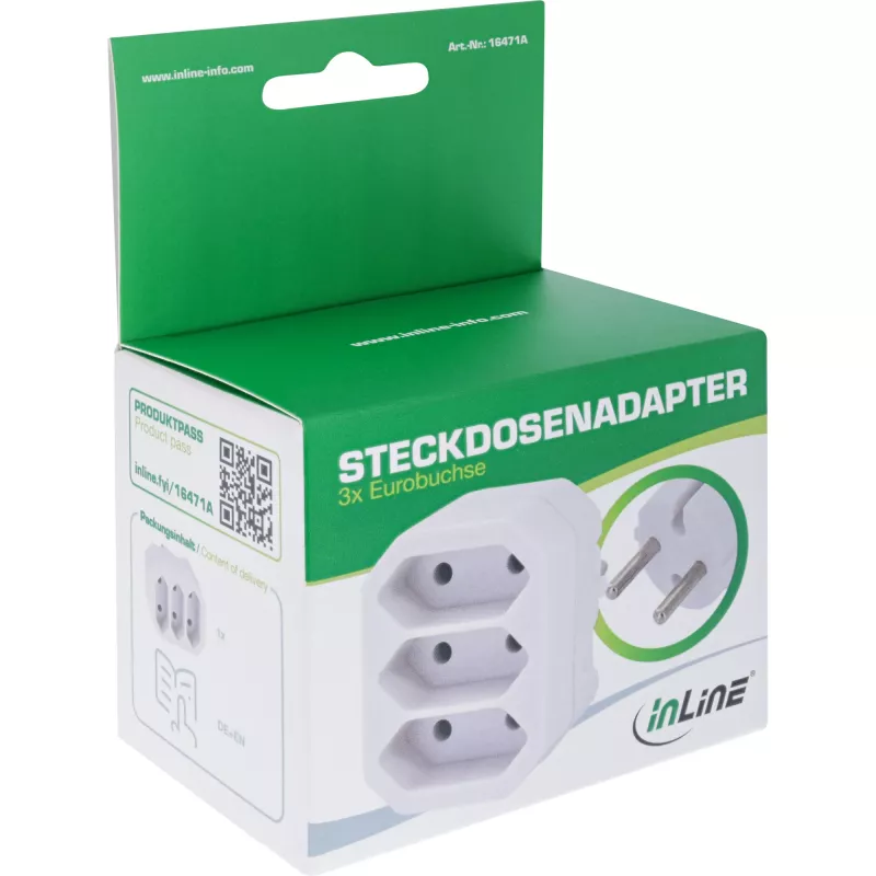 Power Plug Adapter Type F Type C InLine 16471A balta