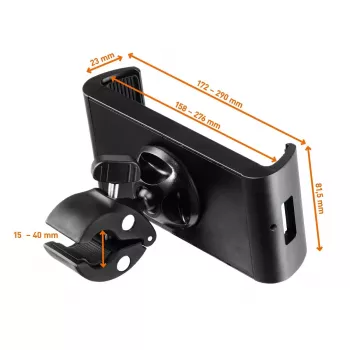Pasīvais turētājs Durable Tought Clamp XL Mobilajam datoram Mobilajam tālrunim Viedtālrunim Planšetdatoram UMPC Melns