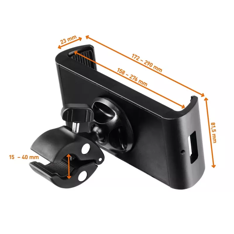 Pasīvais turētājs Durable Tought Clamp XL Mobilajam datoram Mobilajam tālrunim Viedtālrunim Planšetdatoram UMPC Melns