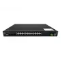LevelOne 28-Port L2 Plus pārvaldīts PoE rūpnieciskais slēdzis, 4 x 1/2.5/10GbE SFP+, 24 PoE izejas, 370W, 802.3AF/AT/BT PoE, 19 collu statīva stiprinājums, -40°C līdz 80°C