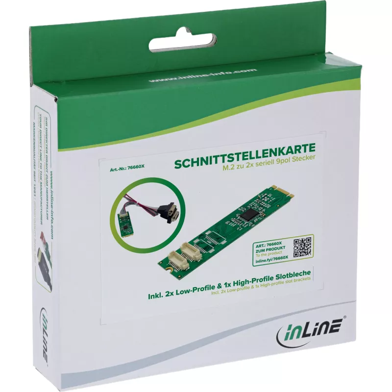 InLine 76660X Iekšējais seriālais adapteris M.2 vīrišķais 4 Gbit/s