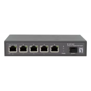 LevelOne GEP-0625 tīkla komutators Nepārvaldāms 2.5G Ethernet (100/1000/2500) Power over Ethernet (PoE) Melns