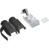 InLine Crimp connector Cat.6A RJ45 shielded, 3-piece Melns 100-pack