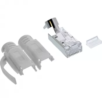 InLine Crimp connector Cat.6A RJ45 shielded, 3-piece pelēka 10-pack