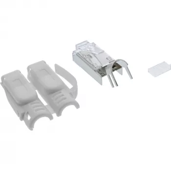 InLine Crimp connector Cat.6A RJ45 shielded, 3-piece pelēka 100-pack