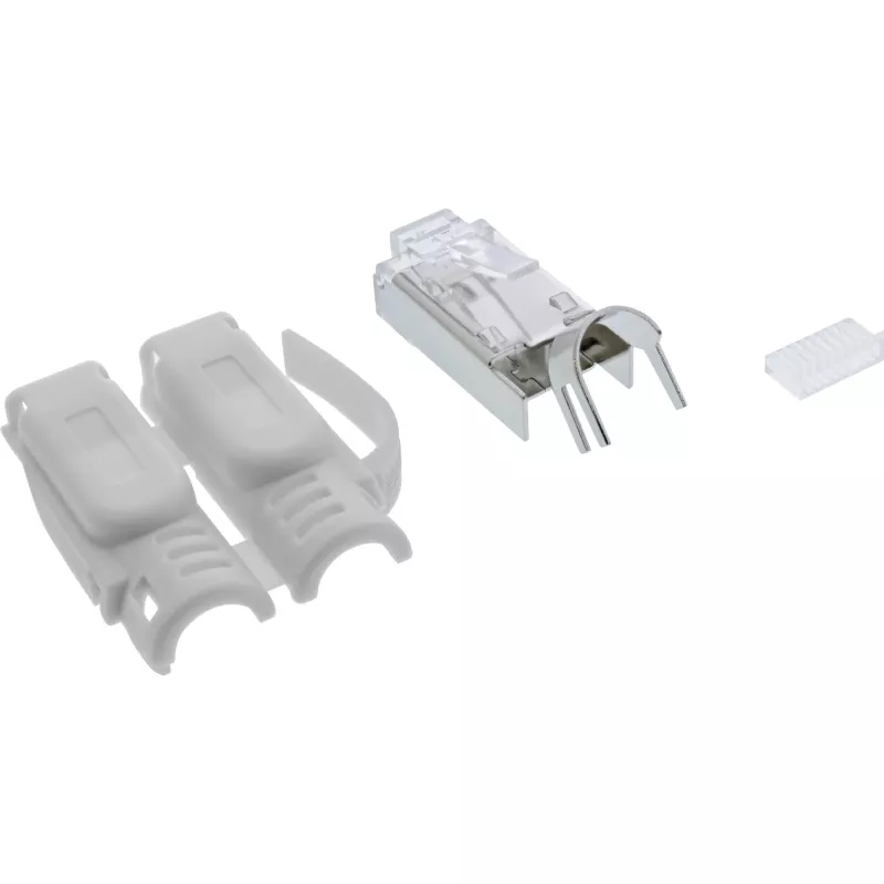 InLine Crimp connector Cat.6A RJ45 shielded, 3-piece pelēka 100-pack