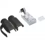 InLine Crimp connector Cat.6A RJ45 shielded, 3-piece Melns 10-pack