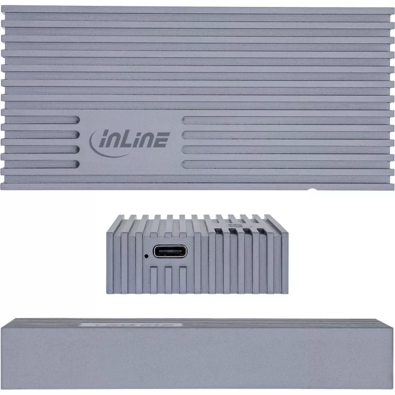 Ārējais USB4 korpuss InLine 00031J — USB-C uz M.2 NVMe SSD, 40 Gb/s, alumīnijs