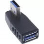 Leņķveida 270° USB 3.2 Gen 1 adapteris InLine 35300U — USB Type-A uz Type-A, taisnleņķa savienojums