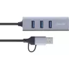 InLine 33380S interfeisa centrmezgls USB 3.2 Gen 1 (3.1 Gen 1) Type-A + Type-C 5000 Mbit/s Pelēks