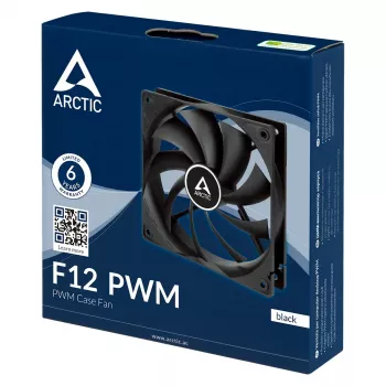 Ventilators ARCTIC Freezer F12 PWM 120 mm 230-1350 RPM 0,3 sone Melns