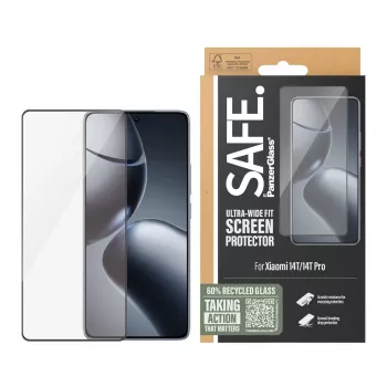 PanzerGlass SAFE. by ® Ekrāna aizsargplēve Xiaomi 14T | 14T Pro | Īpaši plata pieguluma