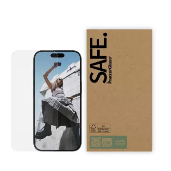 Ekrāna aizsargs PanzerGlass SAFE by iPhone 17 / iPhone 17 Pro / iPhone 16 Pro — Īpaši plats, rūdīts stikls, 10 gab. iepakojumā