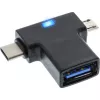 InLine USB 3.1/2.0 OTG T-Adapter, USB-C male or Micro-USB to A female
