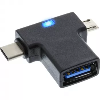 InLine USB 3.1/2.0 OTG T-Adapter, USB-C male or Micro-USB to A female