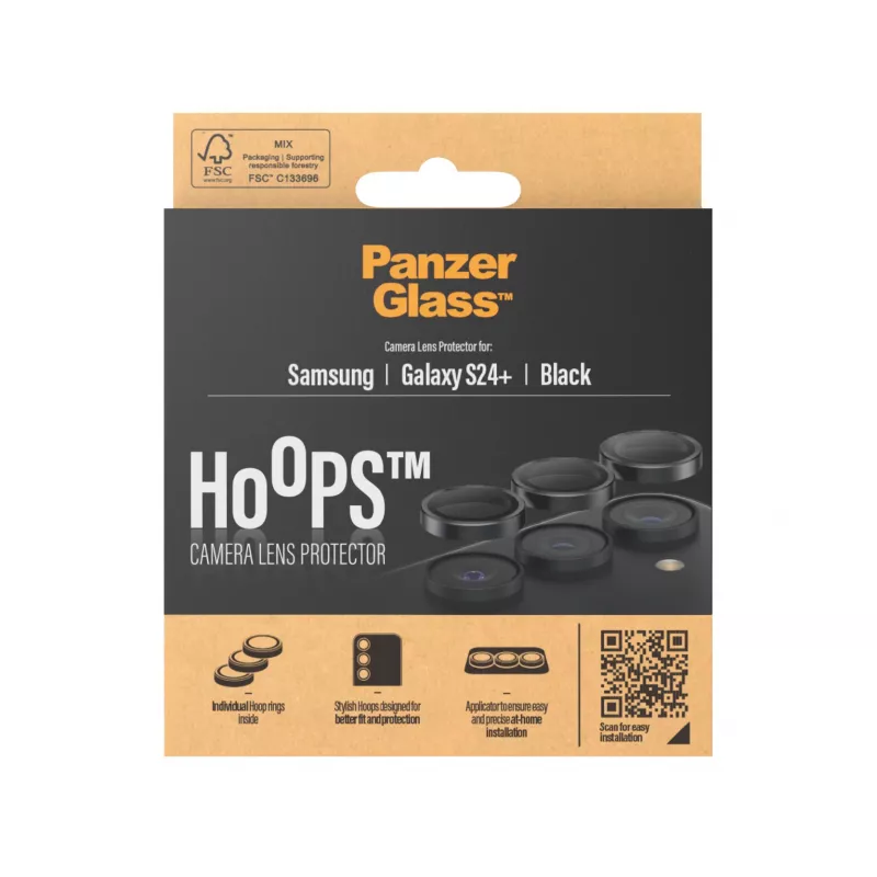 Kameras objektīva aizsargstikls PanzerGlass Hoops Samsung Galaxy S24 Plus melns
