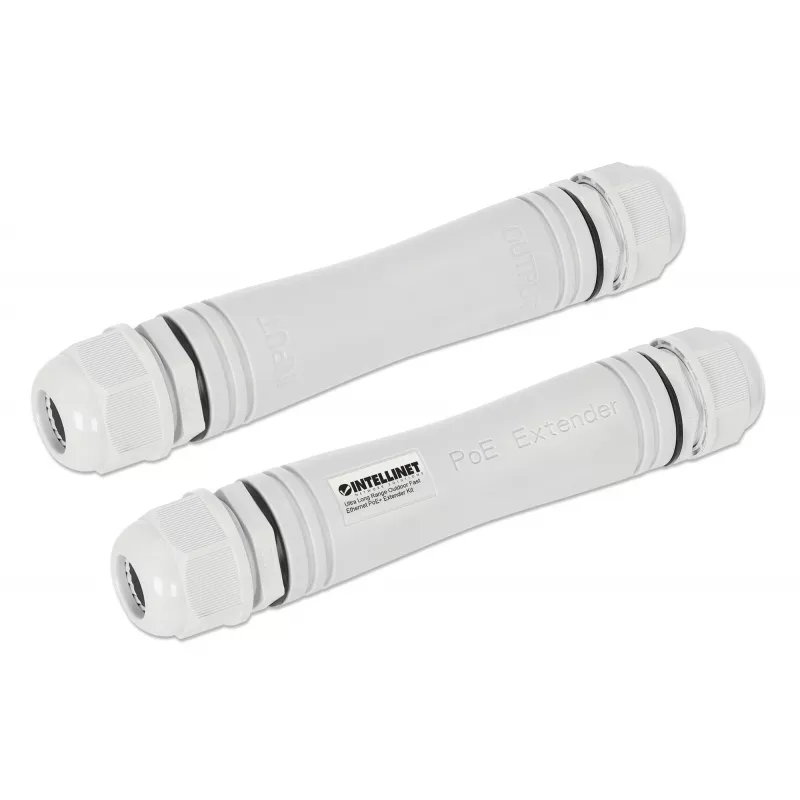Intellinet īpaši tāla darbības attāluma āra Fast Ethernet PoE+ paplašinātāja komplekts 1000 m 95 W IP67