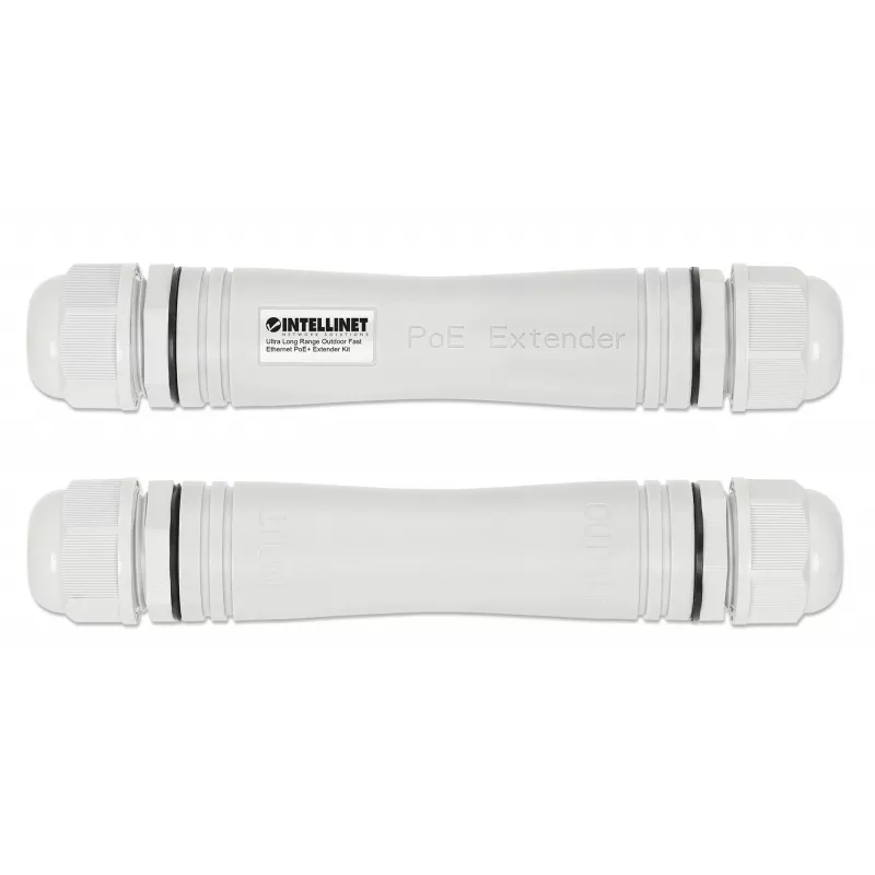Intellinet īpaši tāla darbības attāluma āra Fast Ethernet PoE+ paplašinātāja komplekts 1000 m 95 W IP67