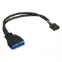 InLine USB 2.0 uz 3.0 iekšējais USB 2.0 galvenes / USB 3.0 iekšējais kabelis, 0,30 m
