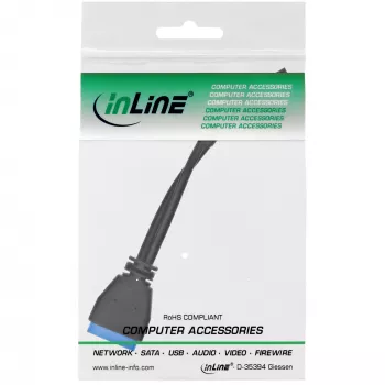 InLine USB 2.0 uz 3.0 iekšējais USB 2.0 galvenes / USB 3.0 iekšējais kabelis, 0,30 m