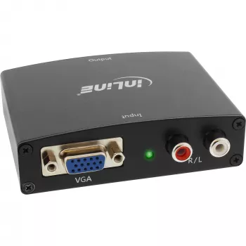 InLine pārveidotājs VGA + audio uz HDMI, ieeja VGA un RCA audio, izeja HDMI