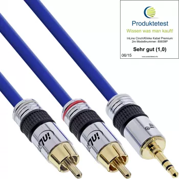 InLine Premium audio kabelis 2x RCA vīr. / 3,5 mm vīr. ar zeltītiem kontaktiem 1 m