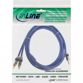 InLine Premium audio kabelis 2x RCA vīr. / 3,5 mm vīr. ar zeltītiem kontaktiem 1 m