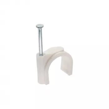 Kabeļu skava InLine 8 mm, apaļa, plastmasa, balta — 50 gab. iepakojumā