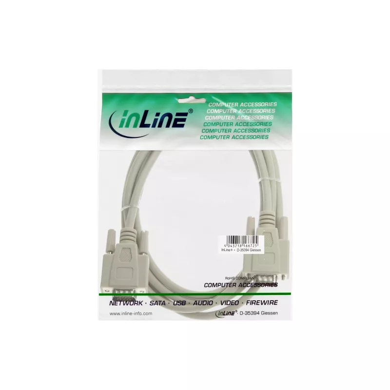 VGA kabelis 15 kontaktu HD vīr./vīr. bēšs 2 m InLine 17712