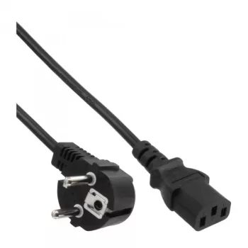 InLine barošanas kabelis, CEE 7/7 leņķveida / 3 kontaktu IEC C13 vīrišķais, 7 m