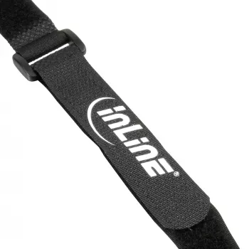 InLine kabeļu saišķu āķa-cilpas komplekts 10 gab. melns 20 mm x 300 mm
