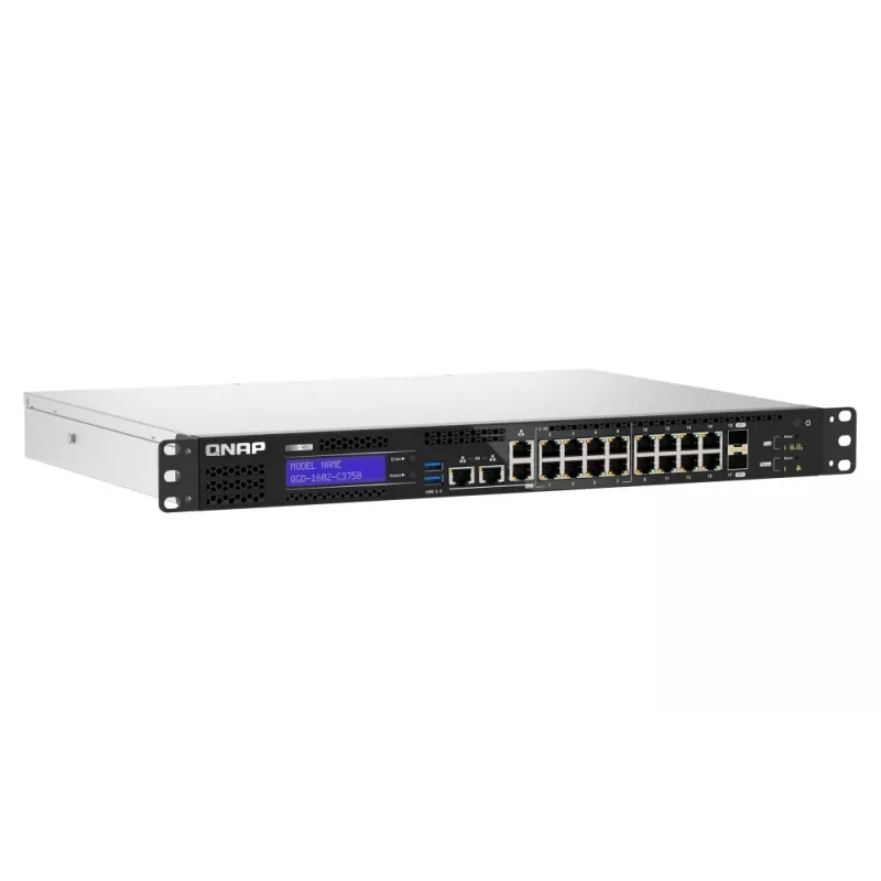 QNAP QGD-1602-C3758-16G tīkla slēdzis Pārvaldīts L2 2.5G Ethernet (100/1000/2500) Melns, Pelēks