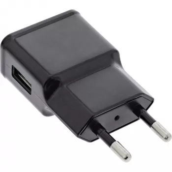 USB Power Adapter Single InLine 31504S 100-240V uz 5V/1.2A melns