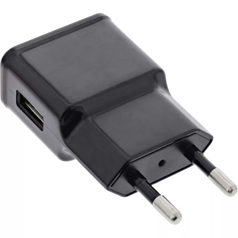 USB Power Adapter Single InLine 31504S 100-240V uz 5V/1.2A melns