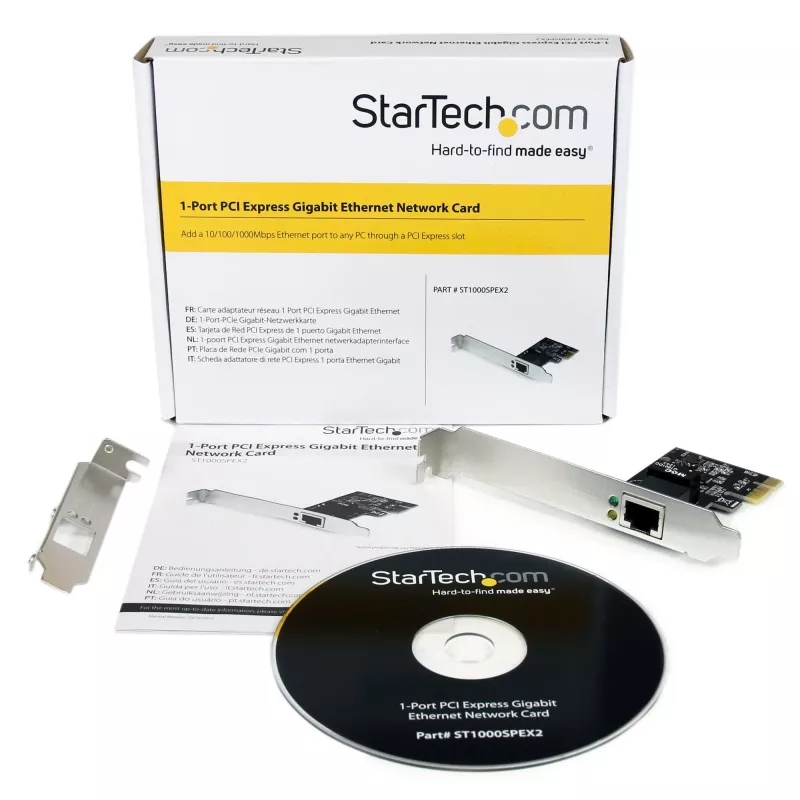 StarTech.com 1 porta PCI Express PCIe Gigabit tīkla servera adapteris NIC karte – dubultprofils