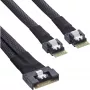InLine plāns SAS kabelis, SFF-8654 8i uz 2x SFF-8654 4i, 0,75 m