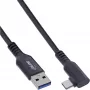 InLine USB 3.2 Gen.1 kabelis, USB-C spraudnis leņķveida - USB-A spraudnis VR, melns, 5m