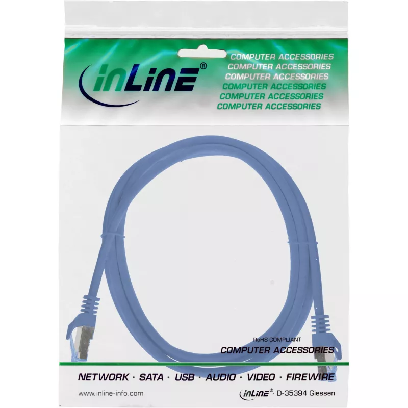 InLine 72601B tīkla kabelis zils 1 m Cat6a S/FTP (S-STP)