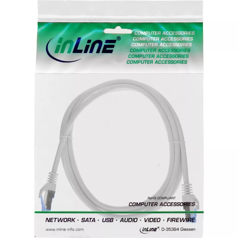 InLine 72603 tīkla kabelis Pelēks 3 m Cat6a S/FTP (S-STP)