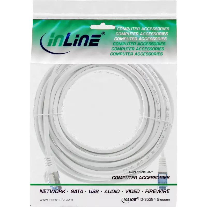 InLine 72600W tīkla kabelis balts 10 m Cat6a S/FTP (S-STP)