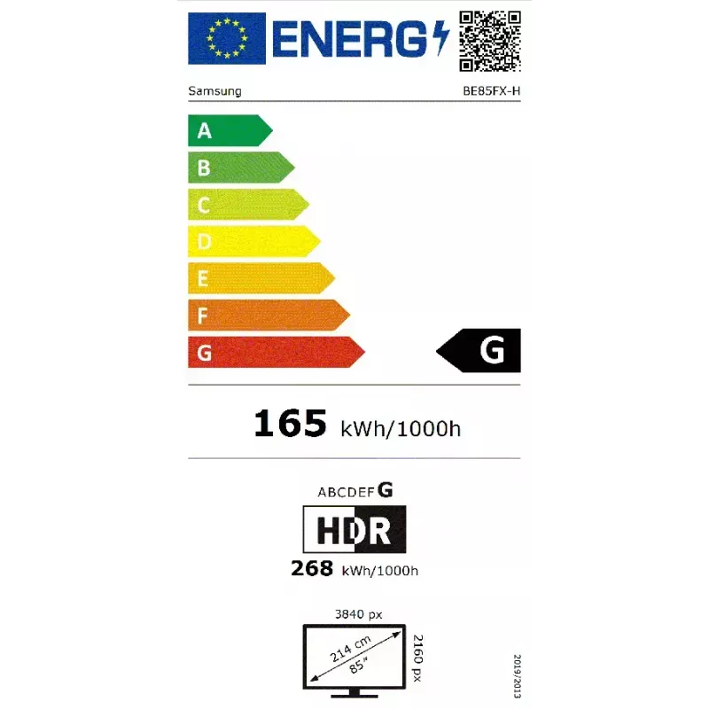 Samsung BE85FX-H Digitālās izkārtnes plakanais panelis 2.16 m (85 collas) LED Wi-Fi 4K Ultra HD Melns Iebūvēts procesors Tizen 16/7
