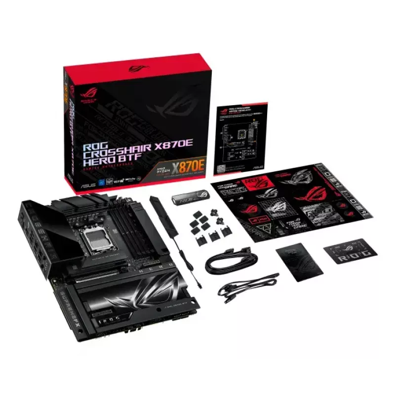 Mātesplate ASUS ROG CROSSHAIR X870E HERO BTF — AMD X870E, Socket AM5, ATX, DDR5, M.2, Wi‑Fi 7