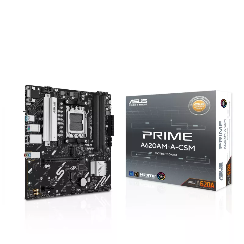 Mātesplate ASUS PRIME A620AM-A-CSM, A620, AM5, Micro ATX