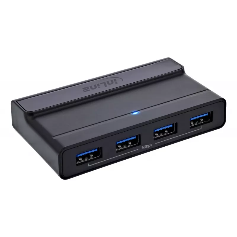 InLine 60604I USB-C koplietošanas slēdzis ar 4 portu USB centrmezglu